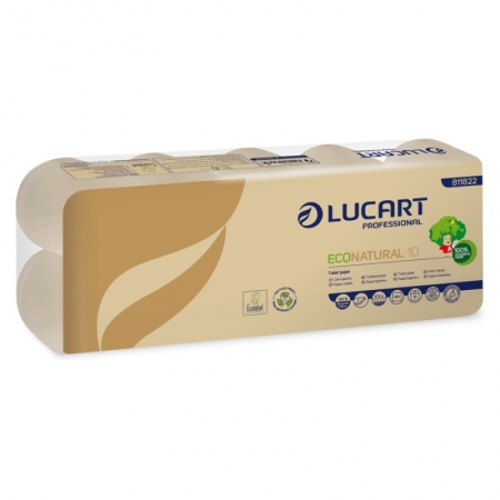 LUCART ECONATURAL Papier Toaletowy z recyklingu 190 listków 10szt